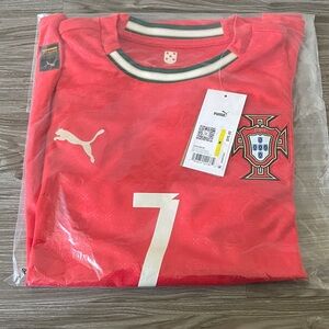 Puma Portugal Red Home Soccer Jersey with Ronaldo 7
